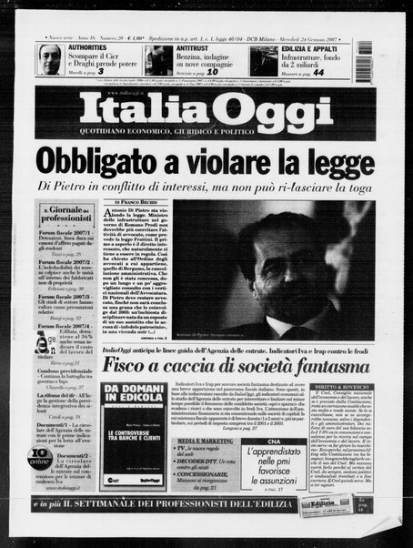 Italia oggi : quotidiano di economia finanza e politica